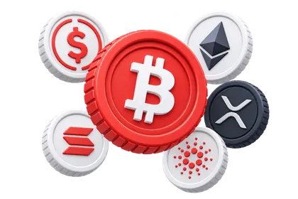 Bitcoin, Ethereum, XRP, Solana, Cardano and USDC coins