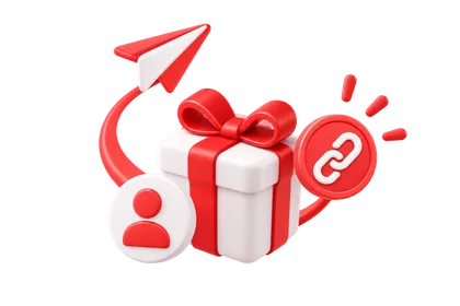 A gift box surrounded by people, labelled refer and earn